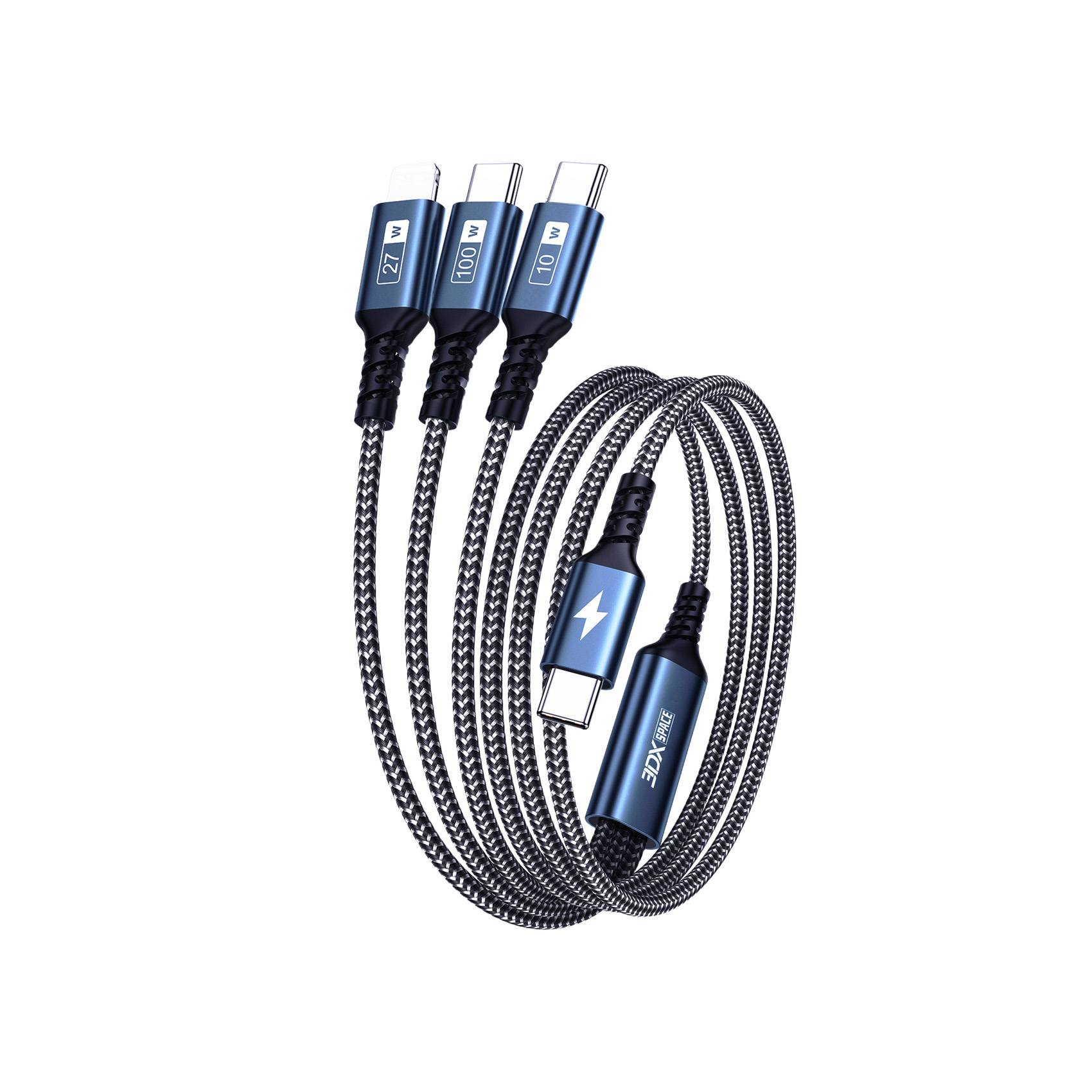 Data Charge Cable 1-to-3-100w-fast-charging-data-cable – 3DX Store