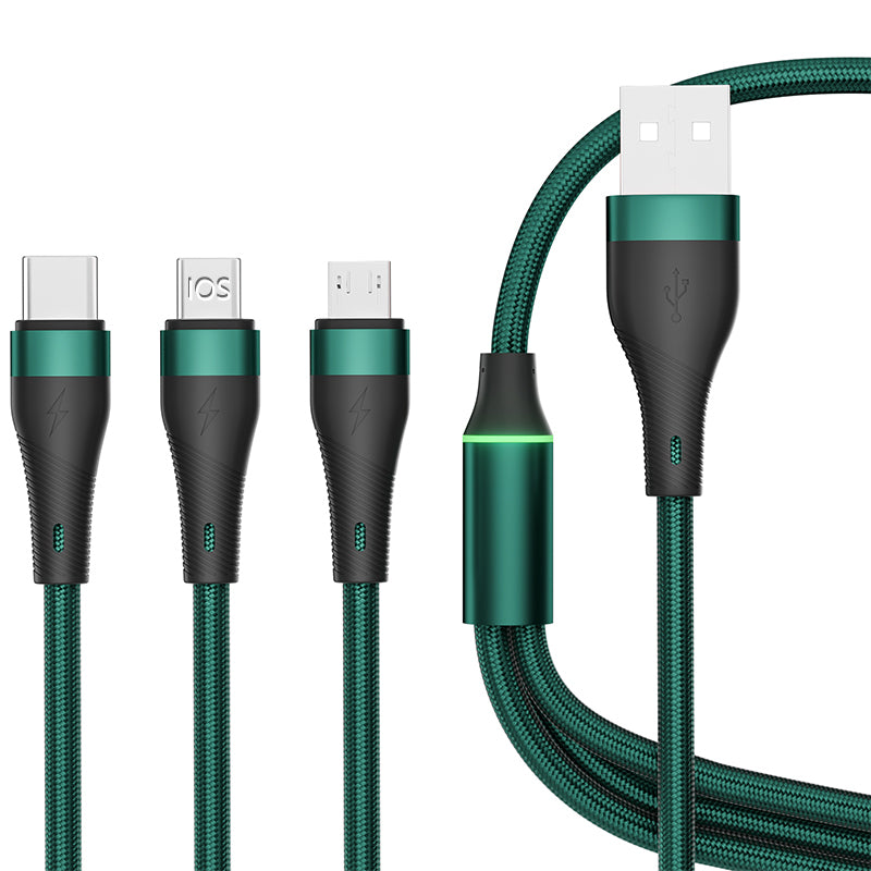 100W 3-in-1 super fast charging data cable