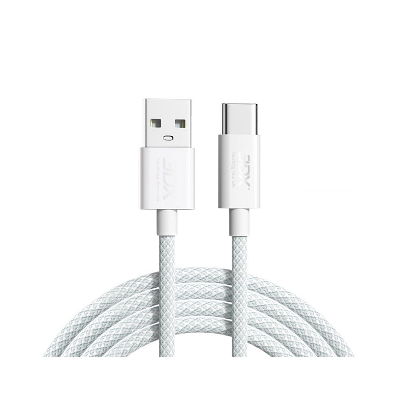 Macaron color nylon braided fast charging data cable