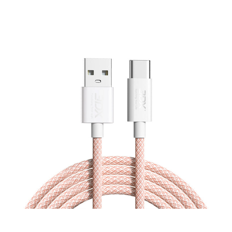 Macaron color nylon braided fast charging data cable