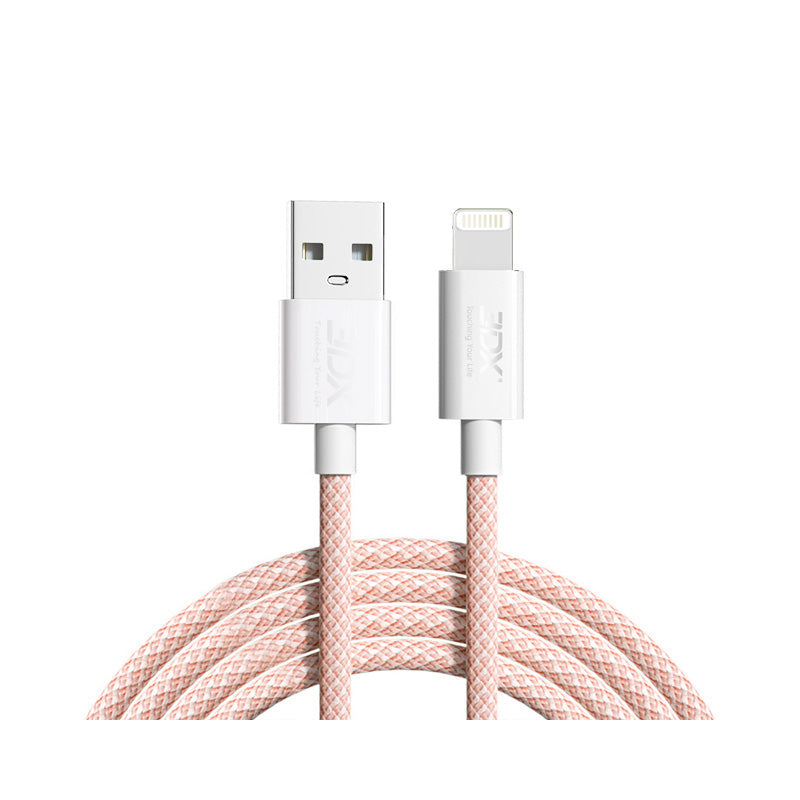 Macaron color nylon braided fast charging data cable