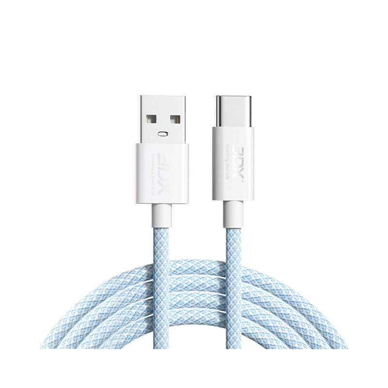 Macaron color nylon braided fast charging data cable