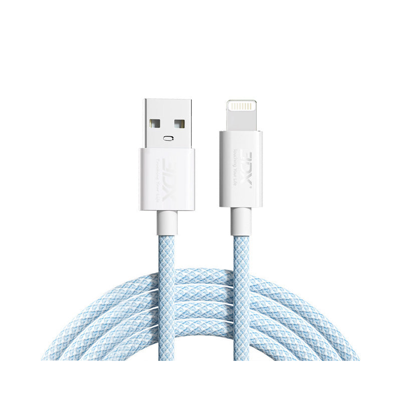 Macaron color nylon braided fast charging data cable