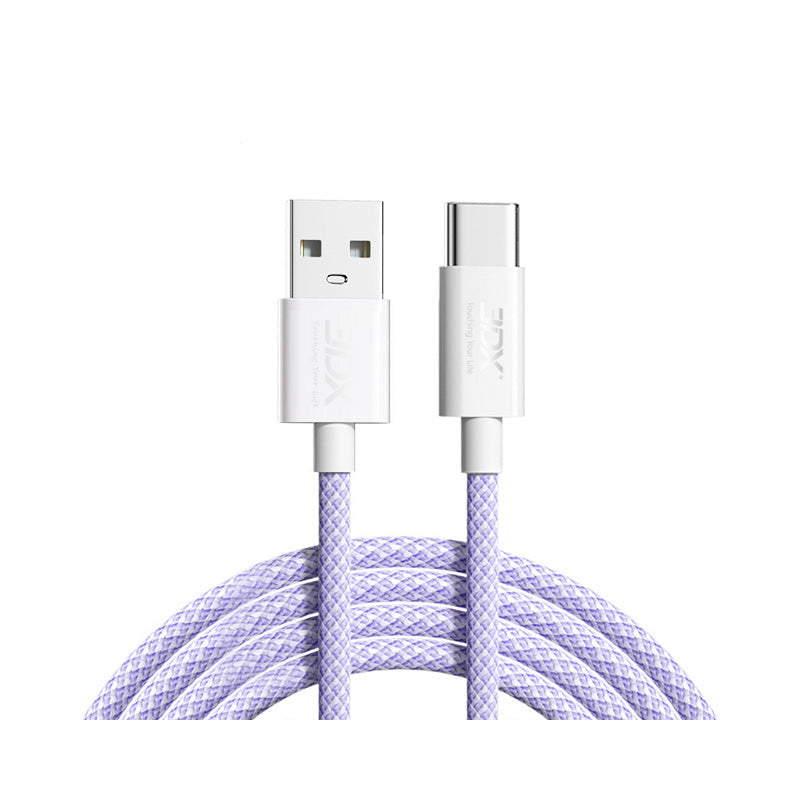 Macaron color nylon braided fast charging data cable